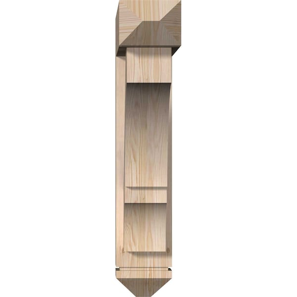 Balboa Arts And Crafts Smooth Bracket W/ Offset Brace, Douglas Fir, 7 1/2W X 30D X 38H